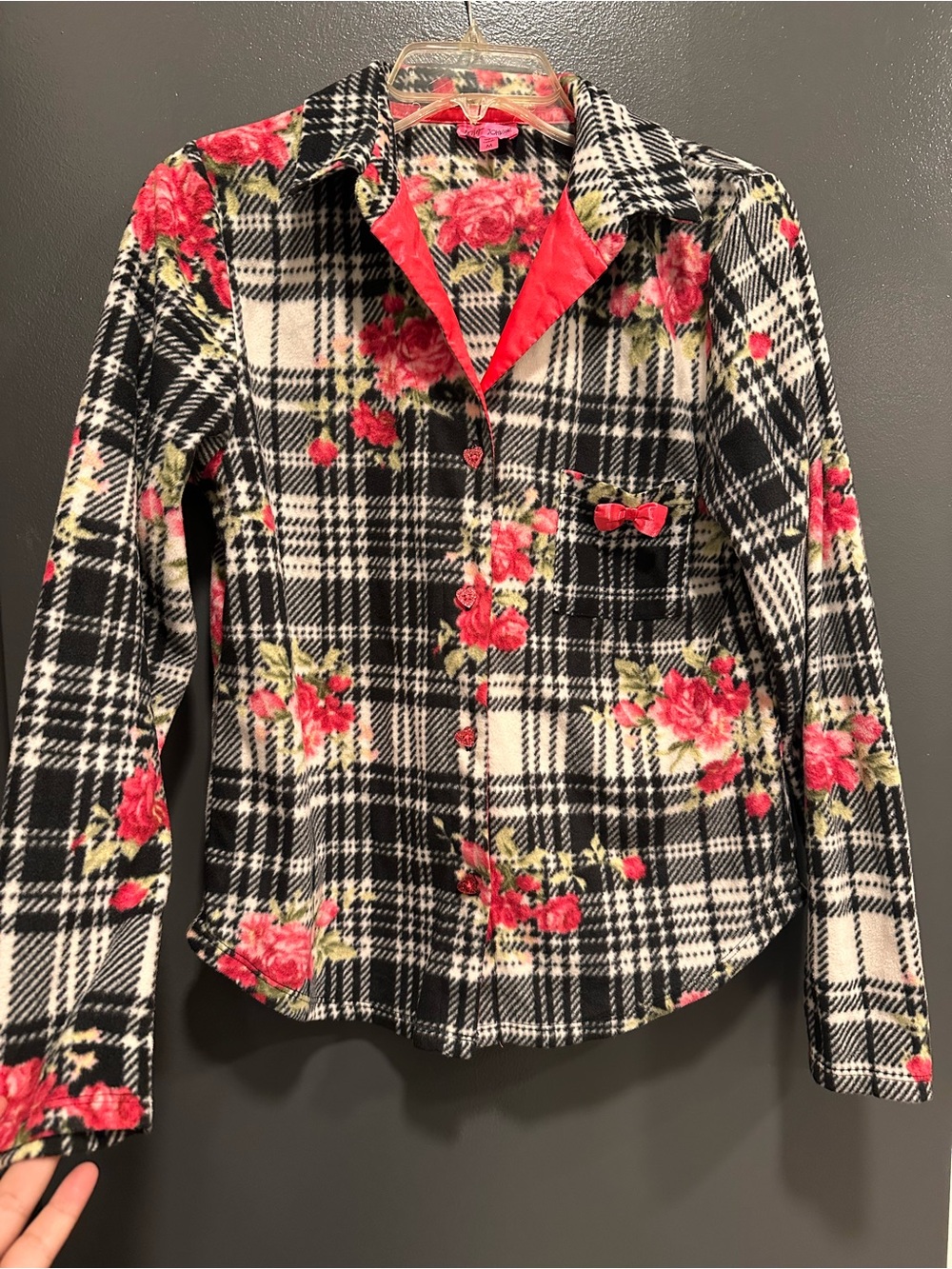 Betsey Johnson intimates plaid pajama top (ONLY) women’s sz M